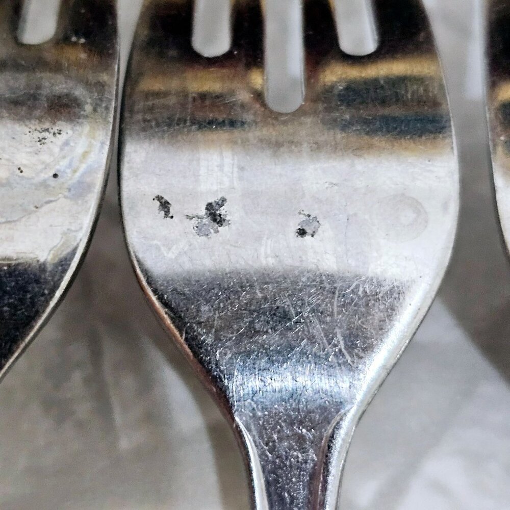 Stanley Roberts Melody Flatware Set/10 mixed Rogers floral scrolls black accent - Picture 8 of 9